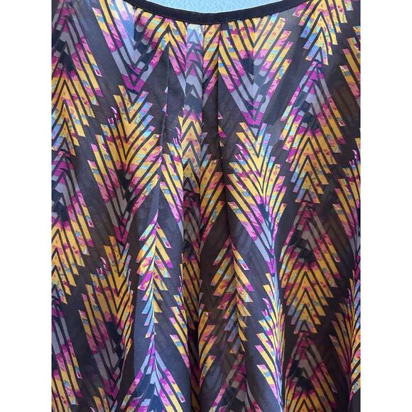 Blu Pepper By Anthropologie Blouse Women L Sheer Fairycore Boho Aztec Sheer 80s - Picture 6 of 15